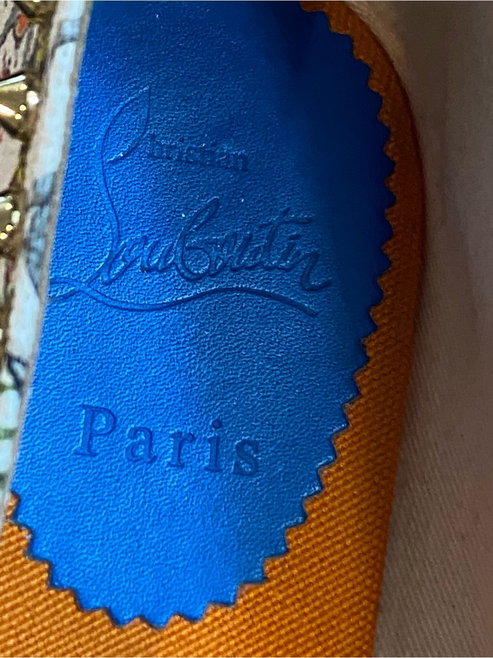 Christian Louboutin Ares Flat Loubi Jungle Spiked Espadrille. Size 9 EUC. - Picture 4 of 16